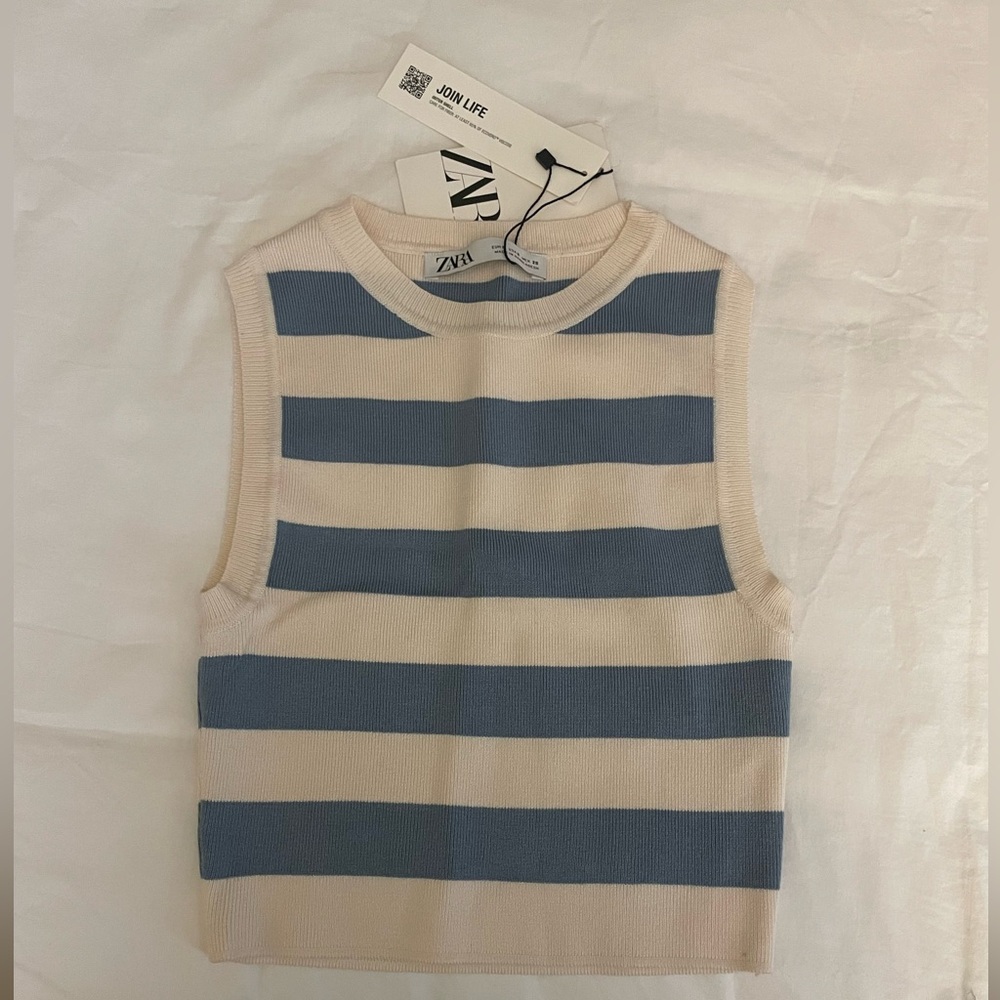 NWT Zara striped crop tank